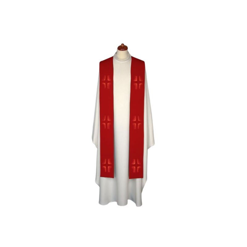 Stuła haftowana - kolory liturgiczne, Krzyże haft (14) - EUCHARYSTYCZNE - Stuła haftowana - kolory liturgiczne, Krzyże haft (14)