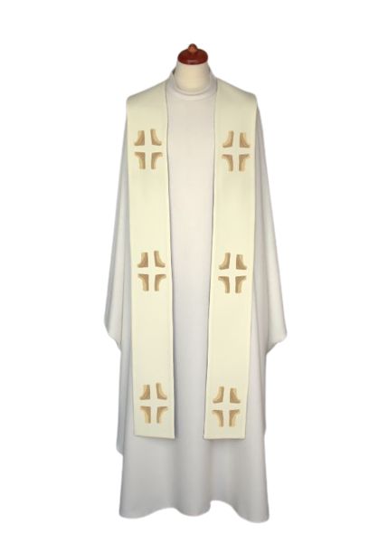 Stuła haftowana - kolory liturgiczne, Krzyże haft (14) - EUCHARYSTYCZNE - zdjęcie 2 - Stuła haftowana - kolory liturgiczne, Krzyże haft (14)