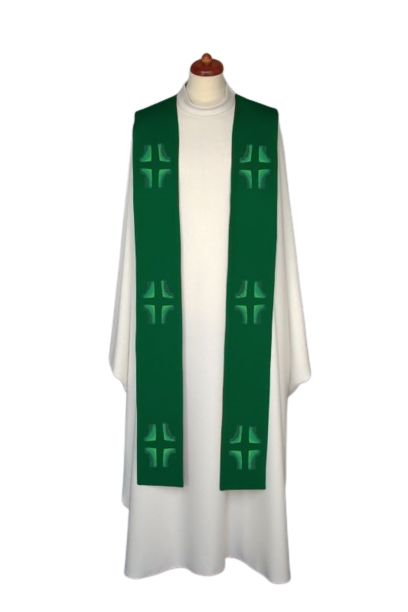 Stuła haftowana - kolory liturgiczne, Krzyże haft (14) - EUCHARYSTYCZNE - zdjęcie 3 - Stuła haftowana - kolory liturgiczne, Krzyże haft (14)