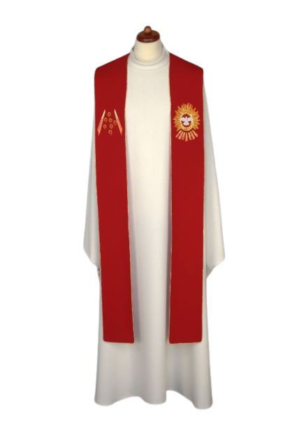 Stuła haftowana - Symbole Ducha Świętego (20) - EUCHARYSTYCZNE - Nowość