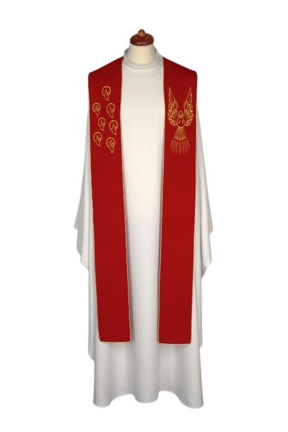 Stuła haftowana - Symbole Ducha Świętego (21) - EUCHARYSTYCZNE - Nowość