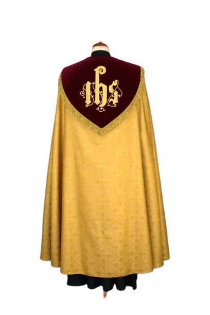 Kapa haftowana adamaszek , pasy aksamit (54) - KAPY LITURGICZNE - zdjęcie 2 - Kapa haftowana adamaszek , pasy aksamit (54)