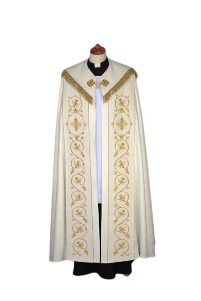 Kapa haftowana adamaszek, pasy aksamit (57) - KAPY LITURGICZNE - Nowość