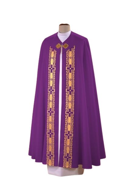 Kapa fioletowa z ozdobnymi pasami (64) - KAPY LITURGICZNE - Nowość