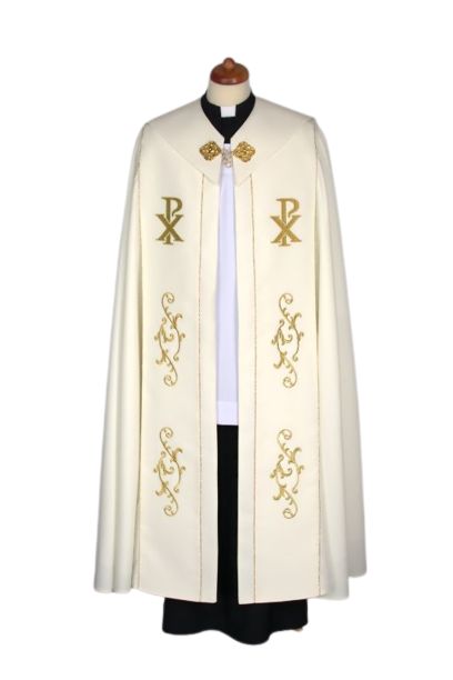 Kapa ecru haftowana (70) - KAPY LITURGICZNE - Nowość