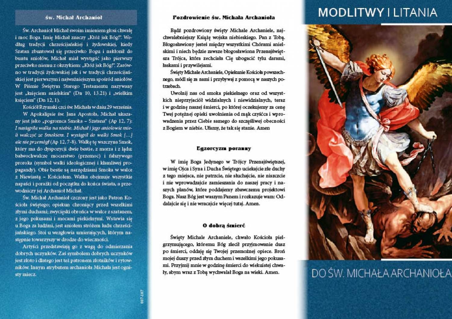 Litania i Modlitwy do Św. Michała Archanioła - Folder religijny - Litania i Modlitwy do Św. Michała Archanioła