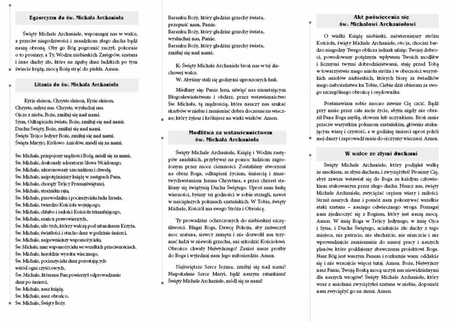 Litania i Modlitwy do Św. Michała Archanioła - Folder religijny - zdjęcie 2 - Litania i Modlitwy do Św. Michała Archanioła