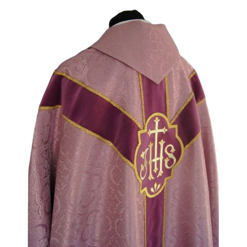 Ornat Semi Gotycki - zgaszony róż, żakard (58) - Ornaty Semi Gotyckie - zdjęcie 3 - Ornat Semi Gotycki - zgaszony róż, żakard (58)