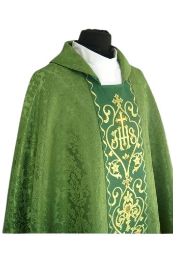 Ornat gotycki zielony, fioletowy haftowany - tkanina żakard (41) - Ornaty haftowane - zdjęcie 4 - Ornat gotycki zielony, fioletowy haftowany - tkanina żakard (41)