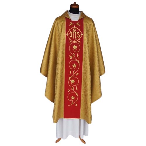 Ornat gotycki złoty haftowany - tkanina brokatowa (43) - Ornaty złote/srebrne - zdjęcie 2 - Ornat gotycki złoty haftowany - tkanina brokatowa (43)