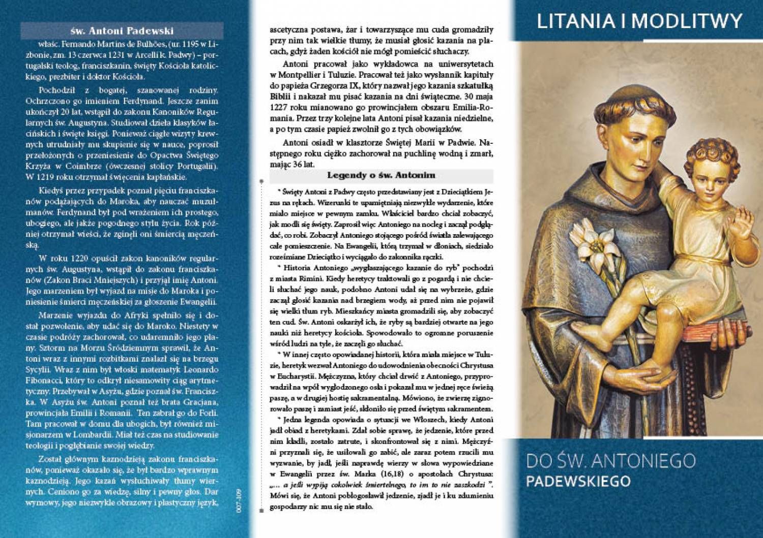 Litania i Modlitwy do Św. Antoniego - Folder religijny - Nowość