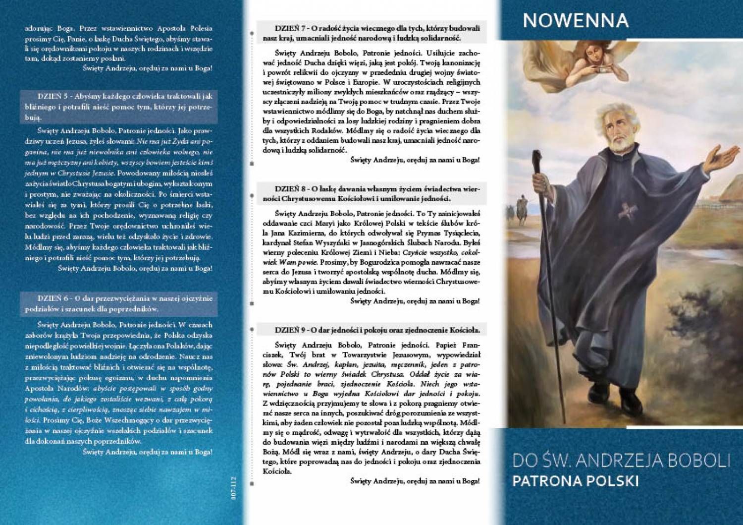 Folder nowenna i litania do Św. Andrzeja Boboli - Folder religijny - Nowość