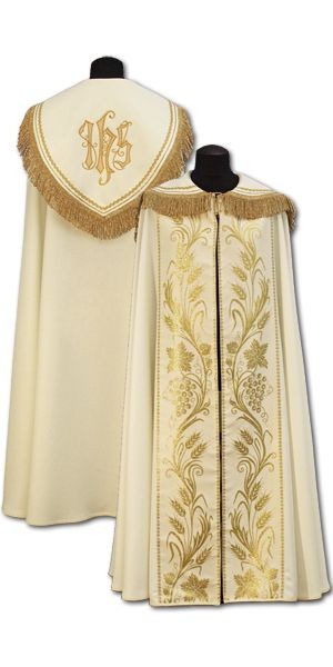 Kapa kremowa + złote dodatki - KAPY LITURGICZNE - Nowość