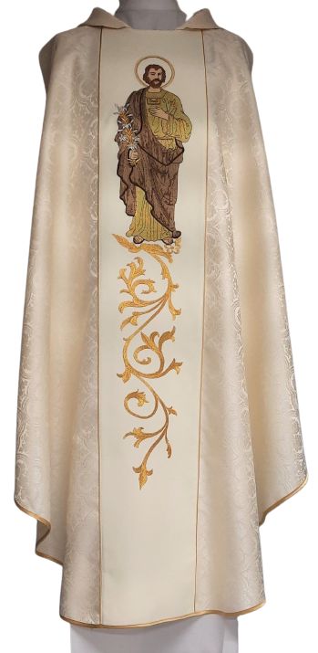 Ornat haftowany z wizerunkiem Świętego Józefa - rozeta  (6) - Ornaty z wizerunkiem świętych - Nowość