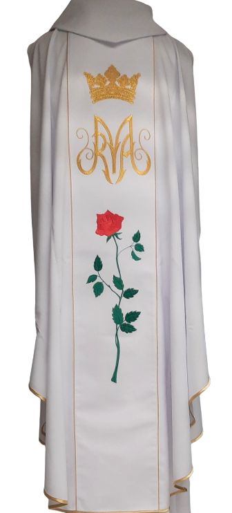 Ornat haftowany - Królowa Przenajdroższej Krwi Jezusa - Ornaty Maryjne - zdjęcie 2 - Ornat haftowany - Królowa Przenajdroższej Krwi Jezusa