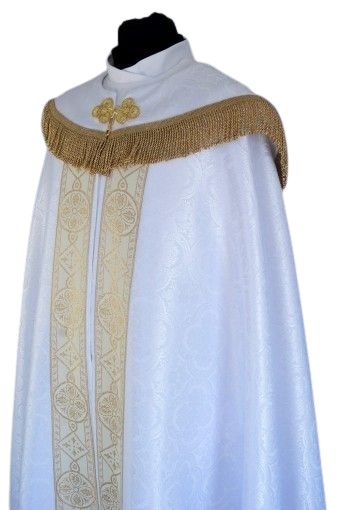 Kapa haftowana semi gotycka - kolory liturgiczne (86) - KAPY LITURGICZNE - zdjęcie 3 - Kapa haftowana semi gotycka - biała (86)