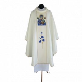 Ornat haftowany MB Nieustającej Pomocy - żakard - Ornaty Maryjne - zdjęcie 3 - Ornat haftowany MB Nieustającej Pomocy - żakard