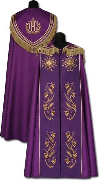 Kapa fioletowa haftowana ręcznie - KAPY LITURGICZNE - Nowość