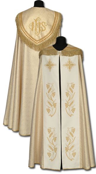 Kapa złota IHS haftowana ręcznie - KAPY LITURGICZNE - Nowość