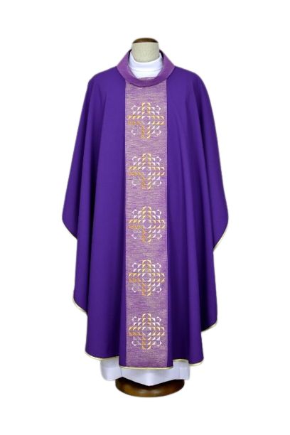 Ornat fioletowy z nowoczesnymi haftami (16) - ORNATY NA WIELKI POST - Nowość