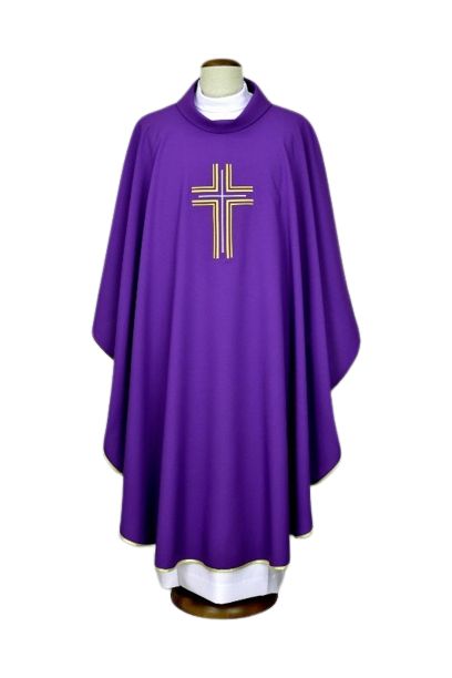 Ornat haftowany fioletowy - krzyż (15) - Ornaty fioletowe - Nowość