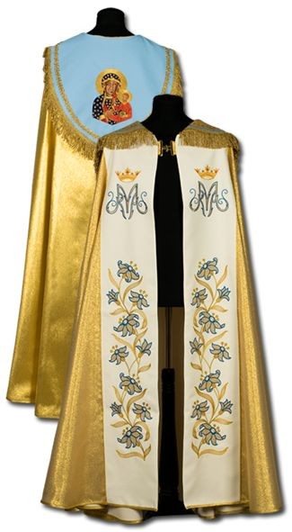 Kapa złota Maryjna - ręcznie haftowana - KAPY LITURGICZNE