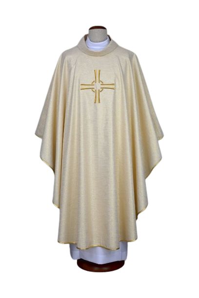 Ornat ecru haftowany - krzyż (18) - Ornaty białe/ ecru - Nowość