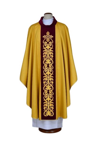 Ornat złoty haftowany - krzyż, ornament (19) - Ornaty złote/srebrne - Nowość