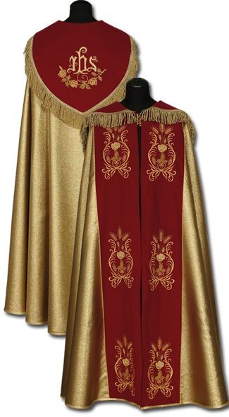 Kapa złota haftowana ręcznie na aksamicie - KAPY LITURGICZNE - Nowość