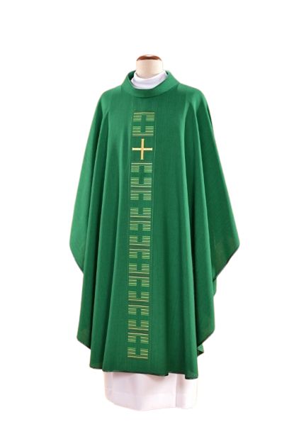 Ornat zielony haftowany - Krzyż (24) - Ornaty zielone - Nowość