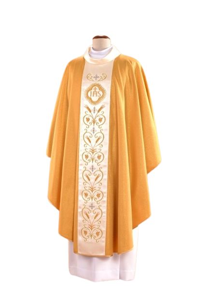Ornat złoty haftowany, pas atłasowy - IHS (23A) - Ornaty złote/srebrne - Nowość