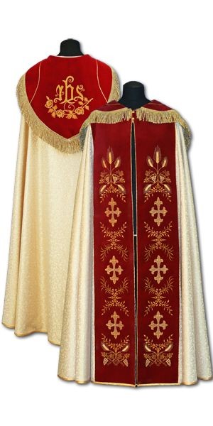 Kapa haftowana  z pasem aksamitnym - KAPY LITURGICZNE - Nowość