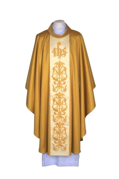 Ornat złoty haftowany - IHS (26) - Ornaty złote/srebrne - Nowość