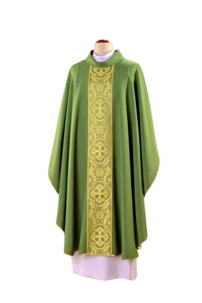 Ornat zielony haftowany - tkany pas (25) - Ornaty zielone - Nowość