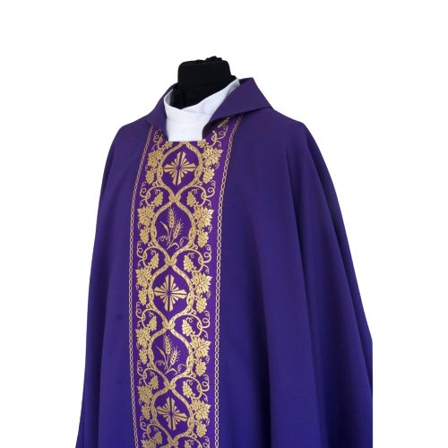 Ornat gotycki, materiał gładki, fiolet (58) - Ornaty fioletowe - zdjęcie 2 - Ornat gotycki, materiał gładki, fiolet (58)