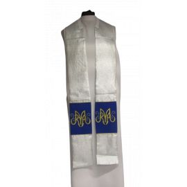 Kapa haftowana maryjna - srebrny brokat (87) - KAPY LITURGICZNE - zdjęcie 3 - Kapa haftowana maryjna - srebrny brokat (87)