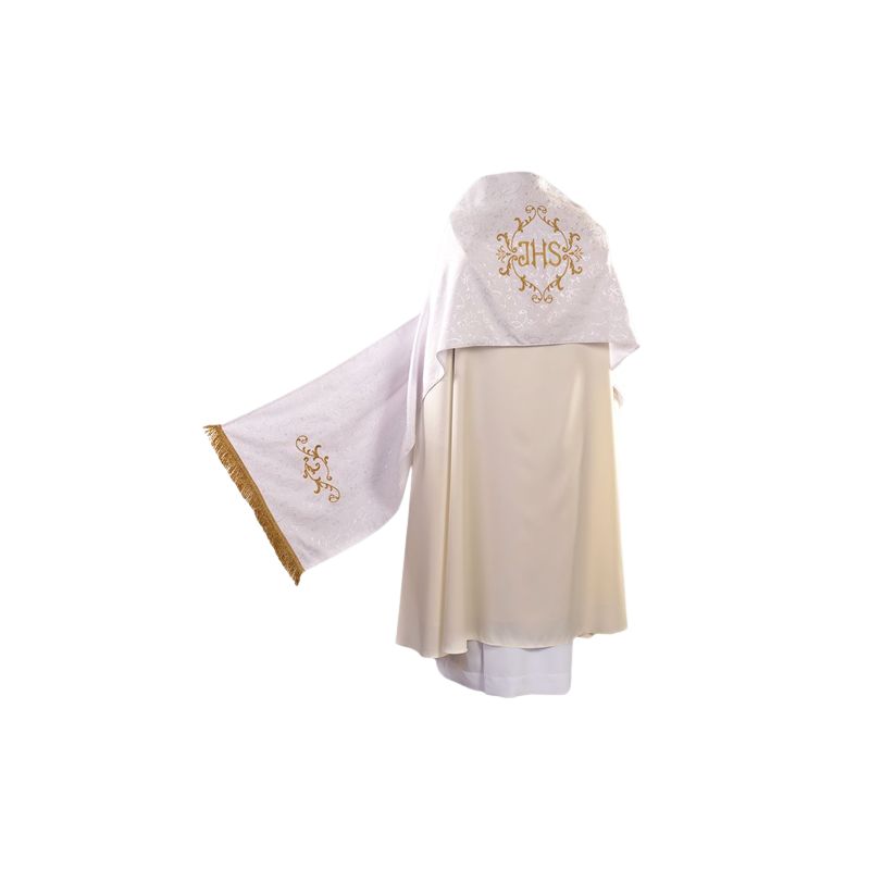 Welon liturgiczny na ramiona ecru/ złoty (45) - WELONY - Welon liturgiczny na ramiona ecru/ złoty (45)