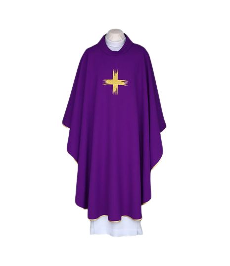 Ornat haftowany fiolet, złota lamówka (34) - Ornaty fioletowe - Nowość