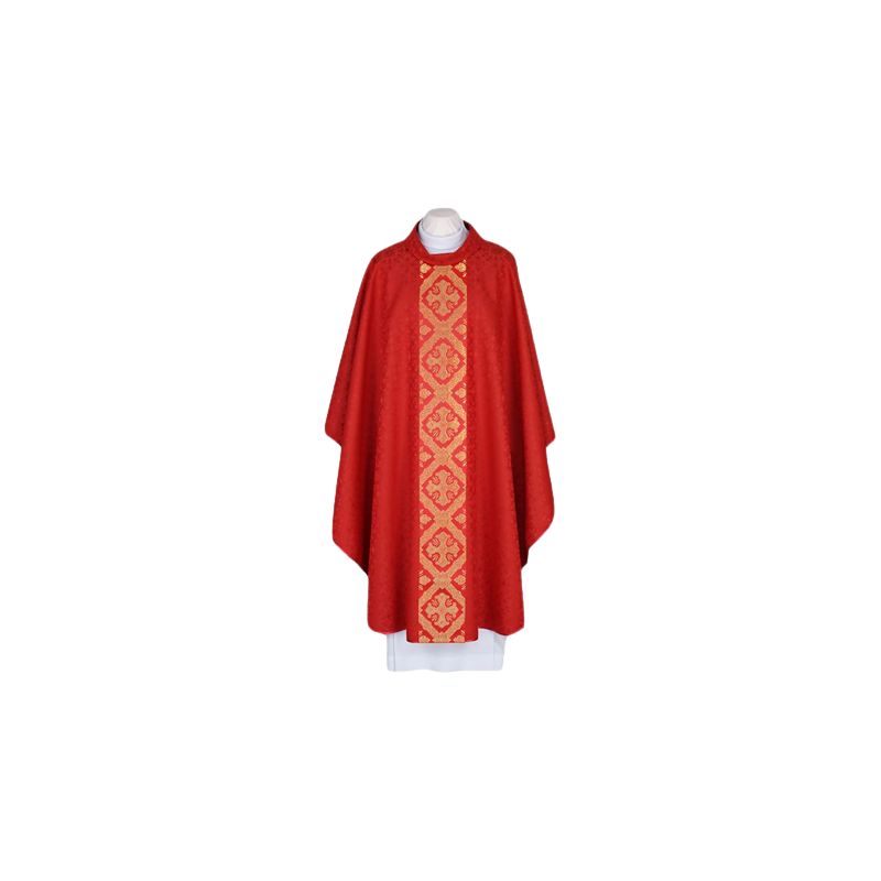 Ornat haftowany czerwony - tkany, elegancki pas (53) - Ornaty czerwone - Ornat haftowany czerwony - tkany, elegancki pas (53)