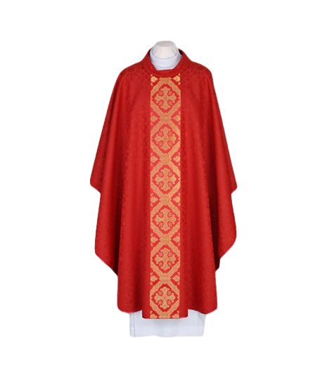 Ornat haftowany czerwony - tkany, elegancki pas (53) - Ornaty czerwone - Nowość