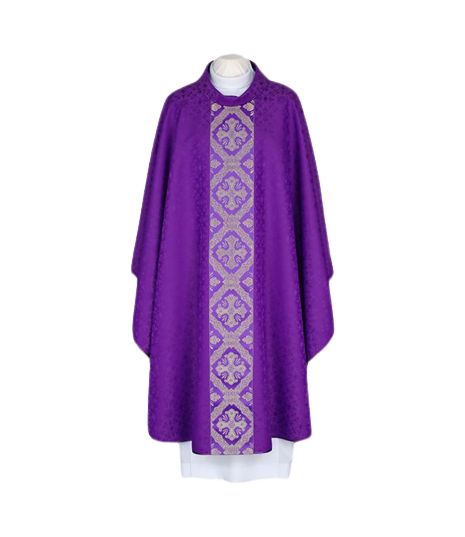 Ornat haftowany fioletowy - tkany, elegancki pas (55) - Ornaty fioletowe - Nowość