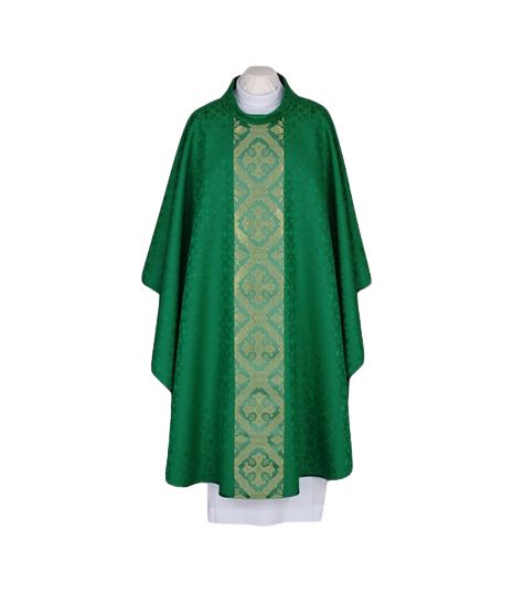 Ornat haftowany zielony - tkany, elegancki pas (56) - Ornaty zielone - Nowość