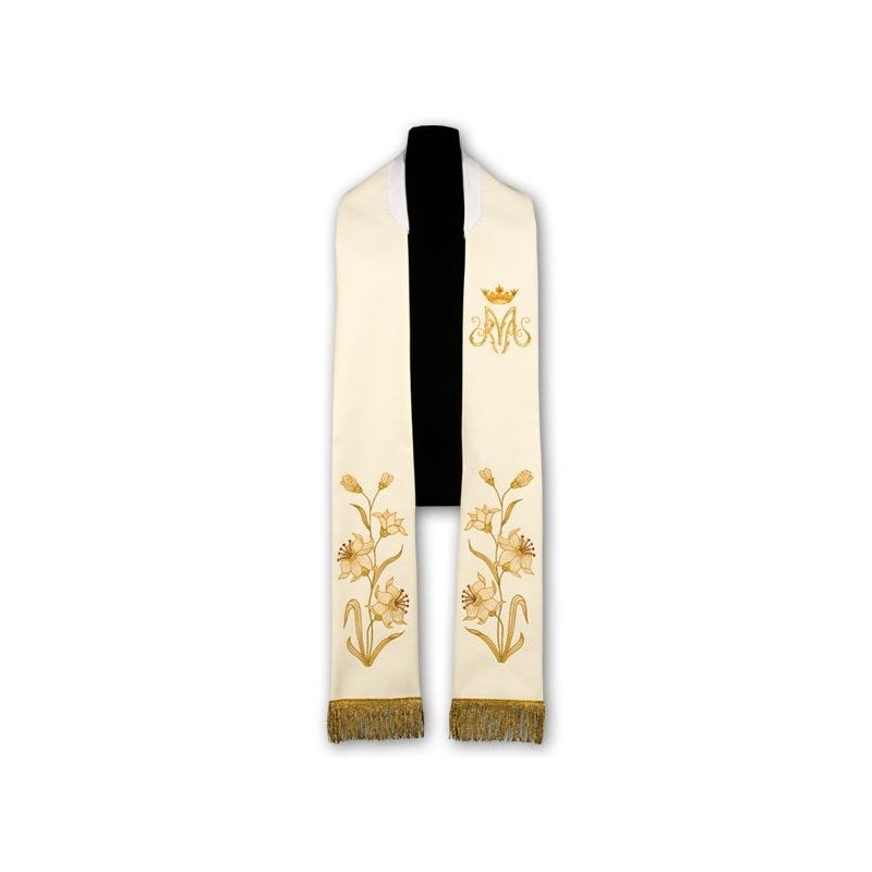 Stuła kapłańska Maryjna - haftowana (203) - EUCHARYSTYCZNE - Stuła kapłańska Maryjna - haftowana (203)