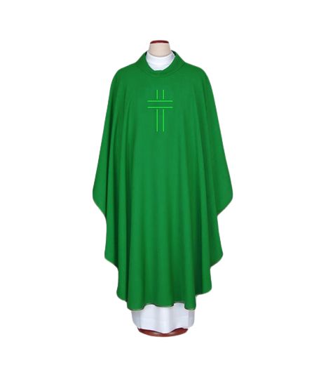 Ornat haftowany zielony- Krzyż (72) - Ornaty zielone - Nowość