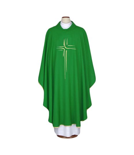 Ornat haftowany zielony - krzyż (77) - Ornaty zielone - Nowość