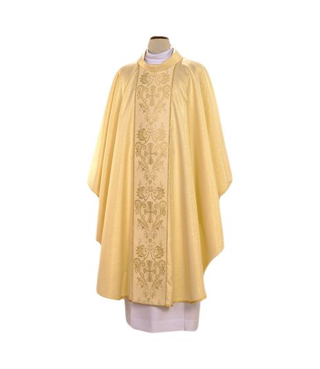 Ornat z tkanym pasem - jasny złoty brokat (84) - Ornaty złote/srebrne - Nowość