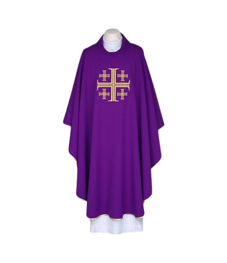 Ornat haftowany fioletowy - Krzyż Jerozolimski (88) - Ornaty fioletowe - Nowość