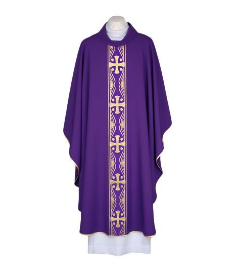 Ornat fioletowy z ozdobnym tkanym pasem (91) - Ornaty fioletowe - Nowość