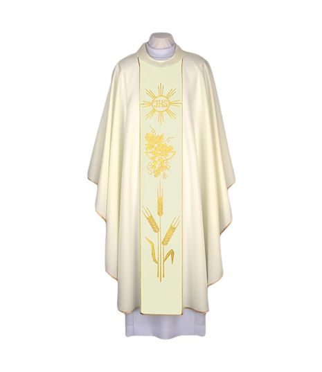 Ornat ecru IHS - tkany ozdobny pas (93) - Ornaty białe/ ecru - Nowość