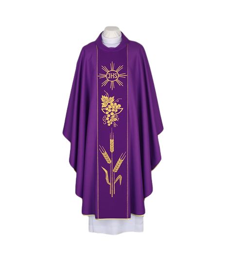 Ornat fioletowy IHS - tkany ozdobny pas (94) - Ornaty fioletowe - Nowość